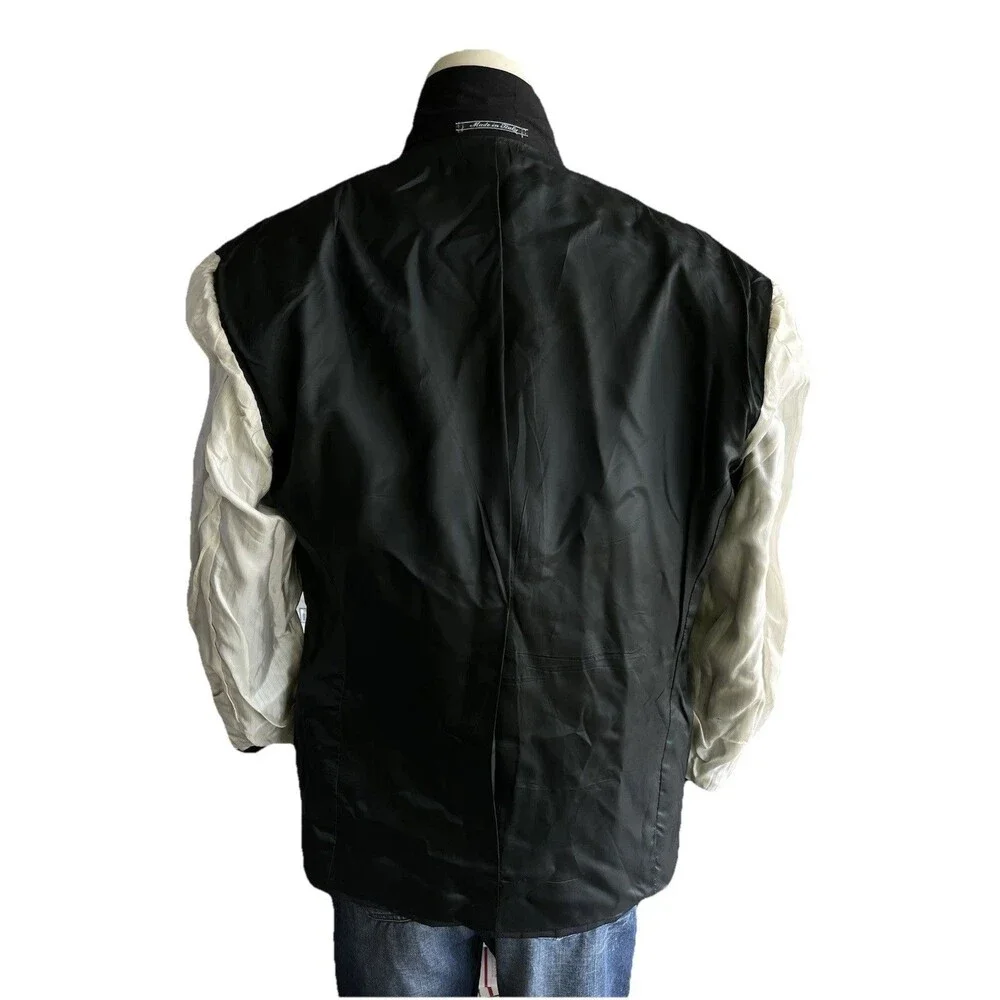 Lubiam Blazer Men 38R Double Breasted Subtle Striped Coat Jacket Made In Italy